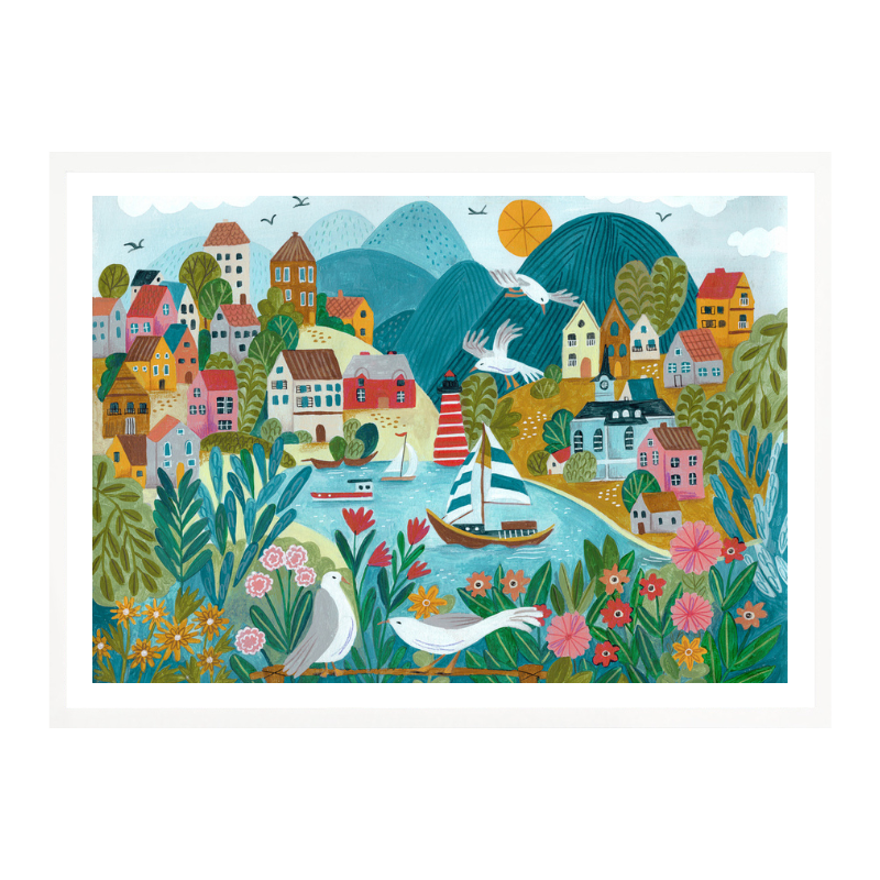 Cuadro "Coastal Village"