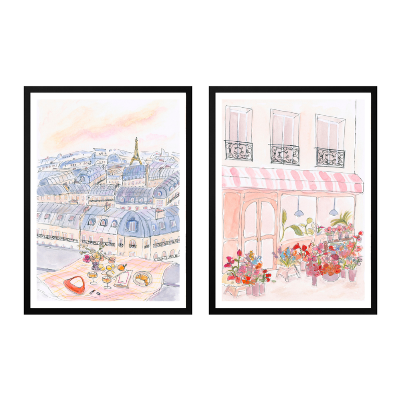 Set de cuadros "Paris Bloom & Views"