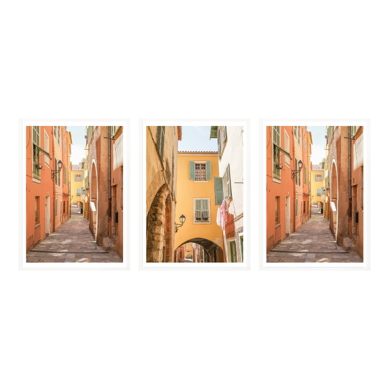 Set de cuadros "Pastel Riviera Streets"