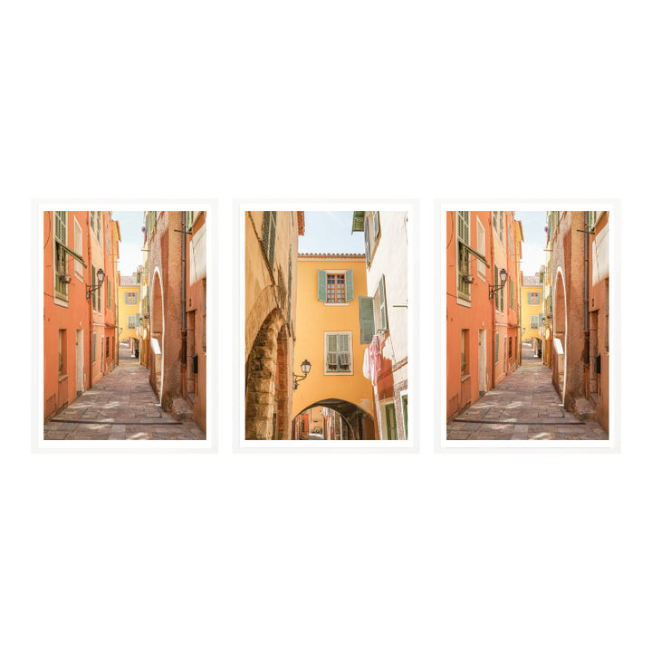 Set de cuadros "Pastel Riviera Streets"