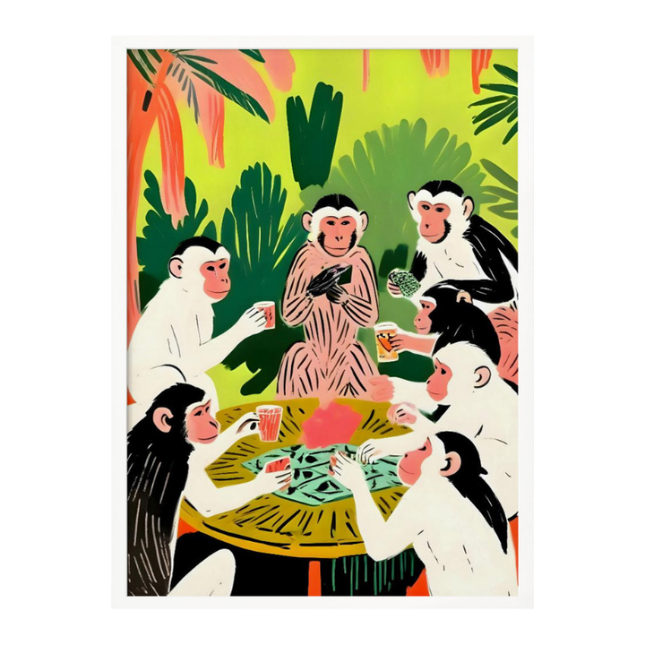 Cuadro "Monkey Poker a Royal Flush"