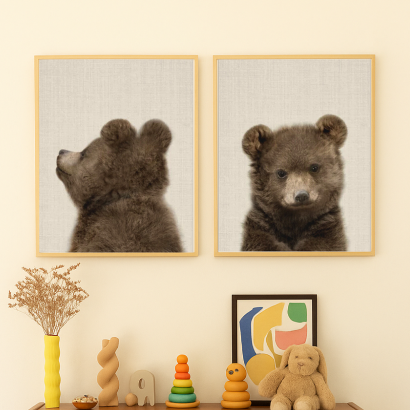 Set de cuadros "Peekaboo Baby Bear"