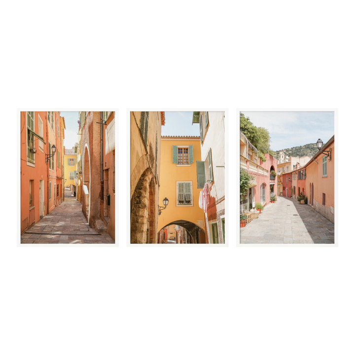 Set de cuadros "Pastel Riviera Streets"