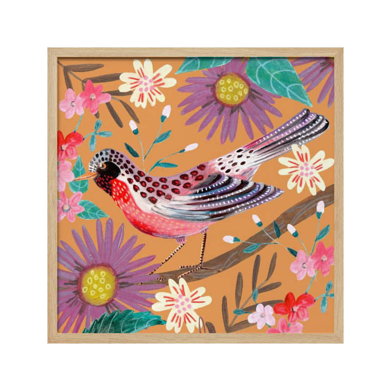 Cuadro "Bird and Flowers II"