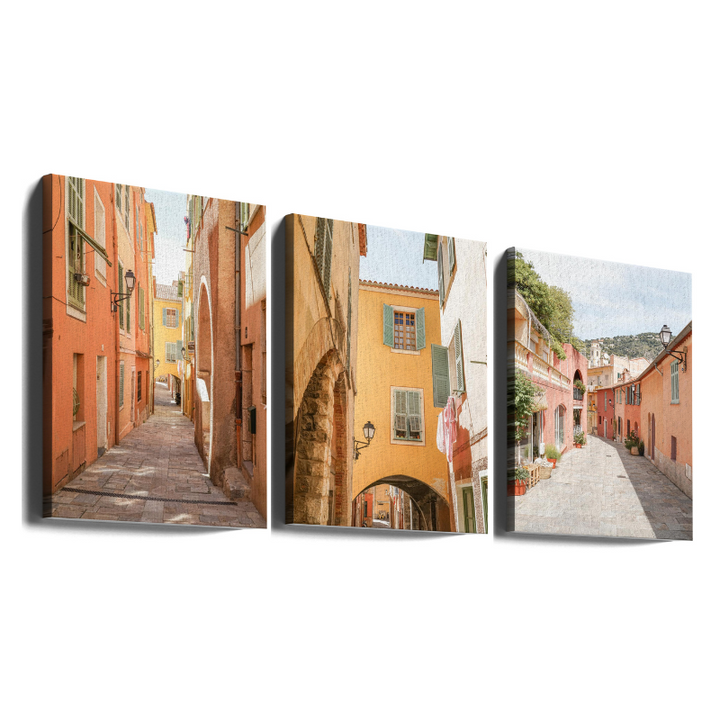 Set de cuadros "Pastel Riviera Streets"