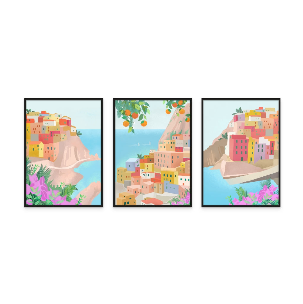 Set de cuadros "Italian Riviera Vibes"
