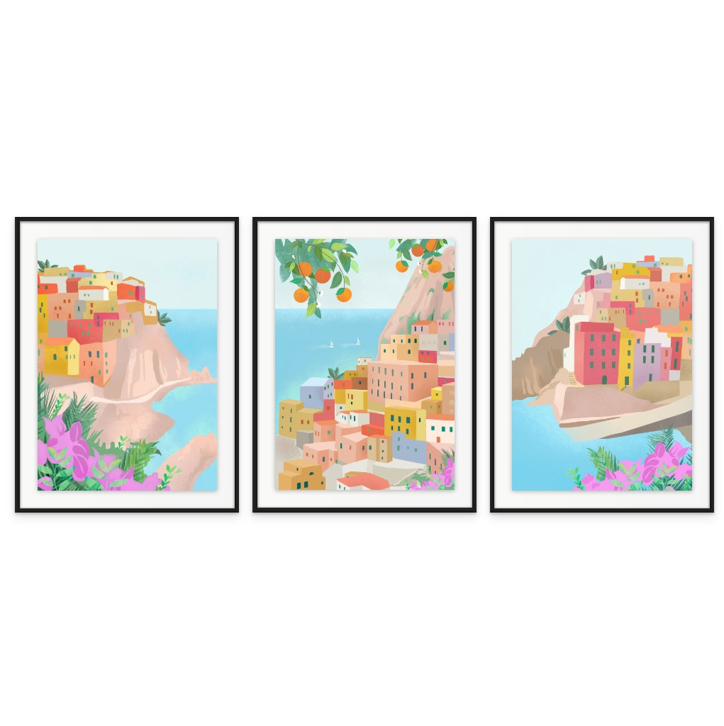 Set de cuadros "Italian Riviera Vibes"