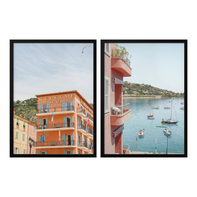 Set de cuadros "French Riviera Glow"