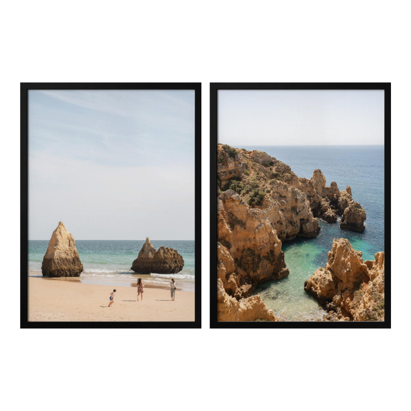 Set de cuadros "Golden Algarve Escape"