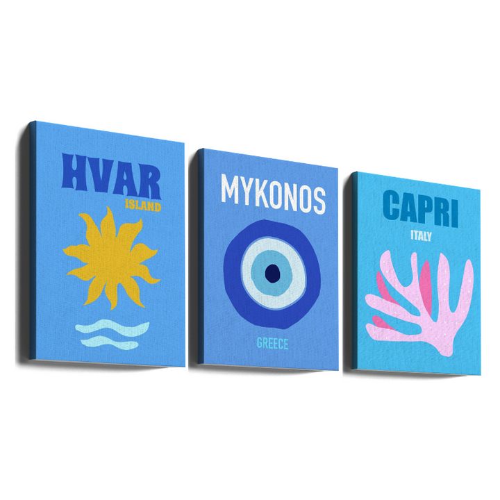 Set de cuadros "Mediterranean Getaways"
