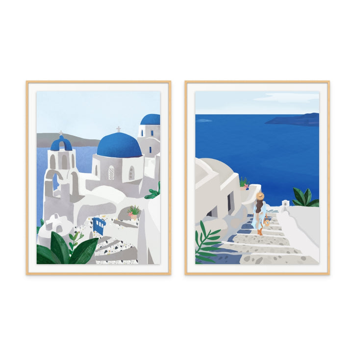 Set de cuadros "Santorini Serenity"