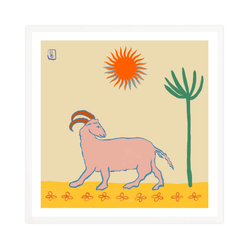 Cuadro "Stylized Pink Goat"