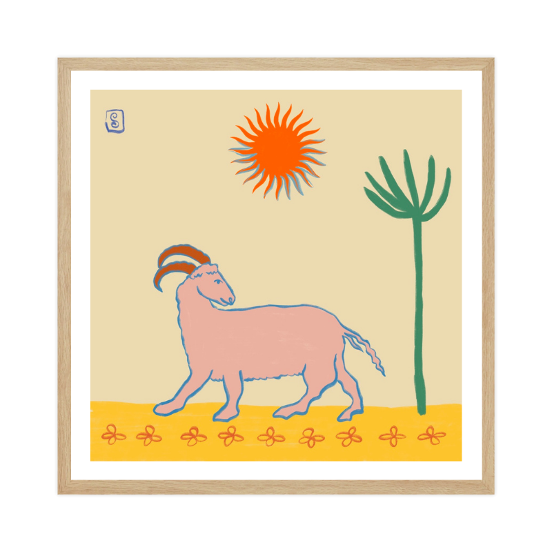 Cuadro "Stylized Pink Goat"