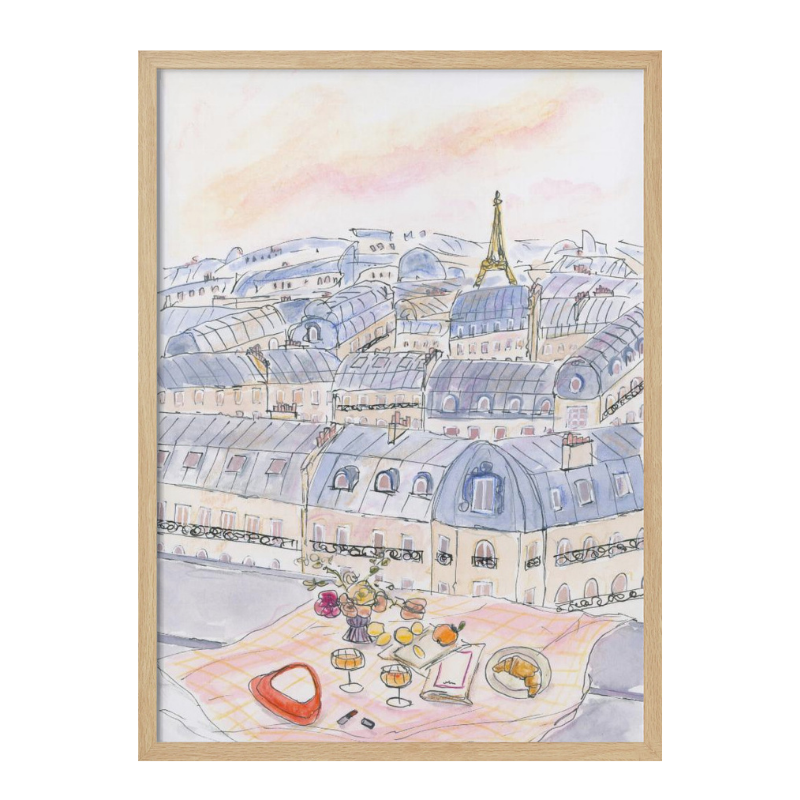 Cuadro "Parisian Rooftop Picnic With Eiffel Tower Views"