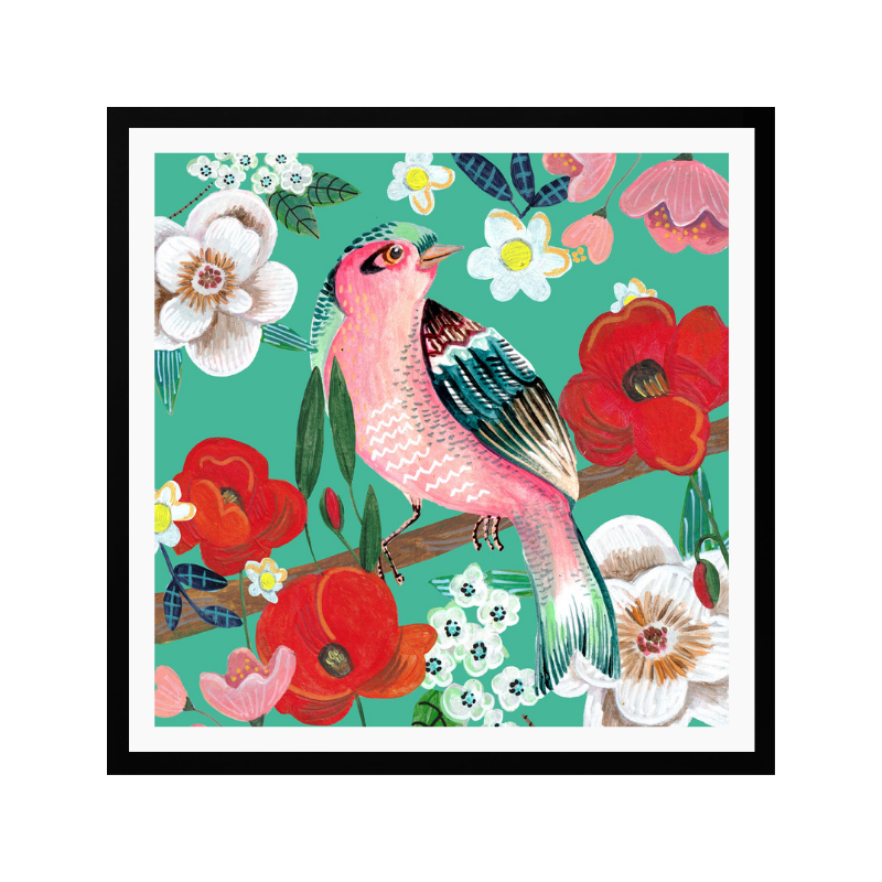 Cuadro "Bird and Flowers"