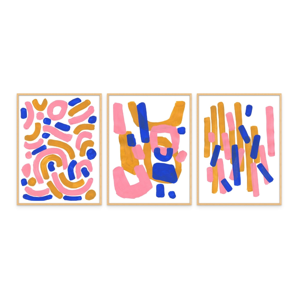 Set de cuadros "Pink Motion"