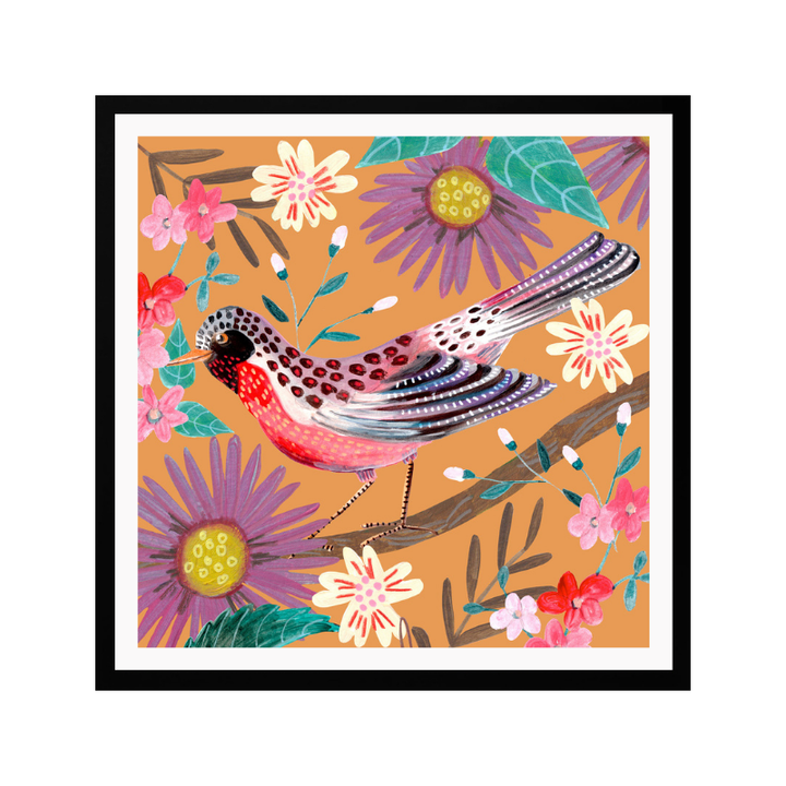 Cuadro "Bird and Flowers II"