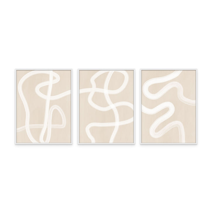 Set de cuadros "Beige One Line Drawing"