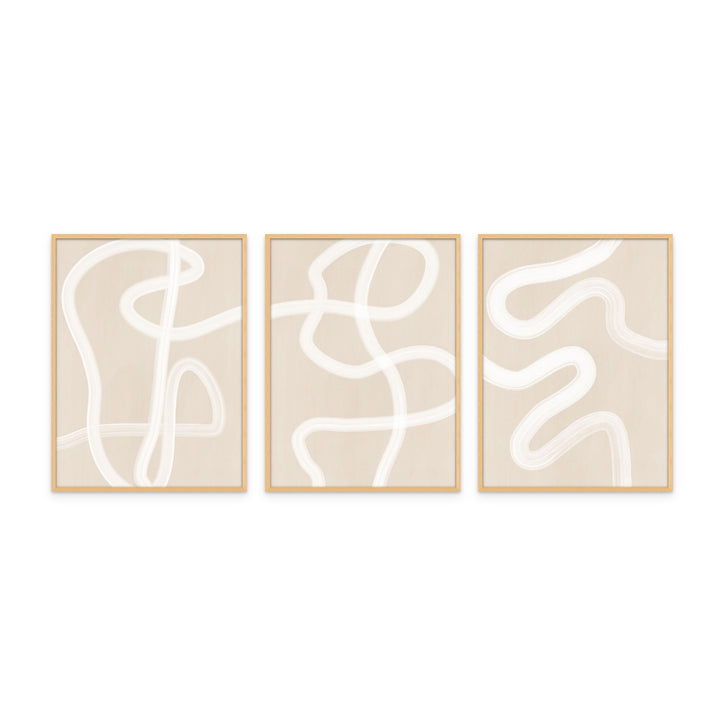 Set de cuadros "Beige One Line Drawing"
