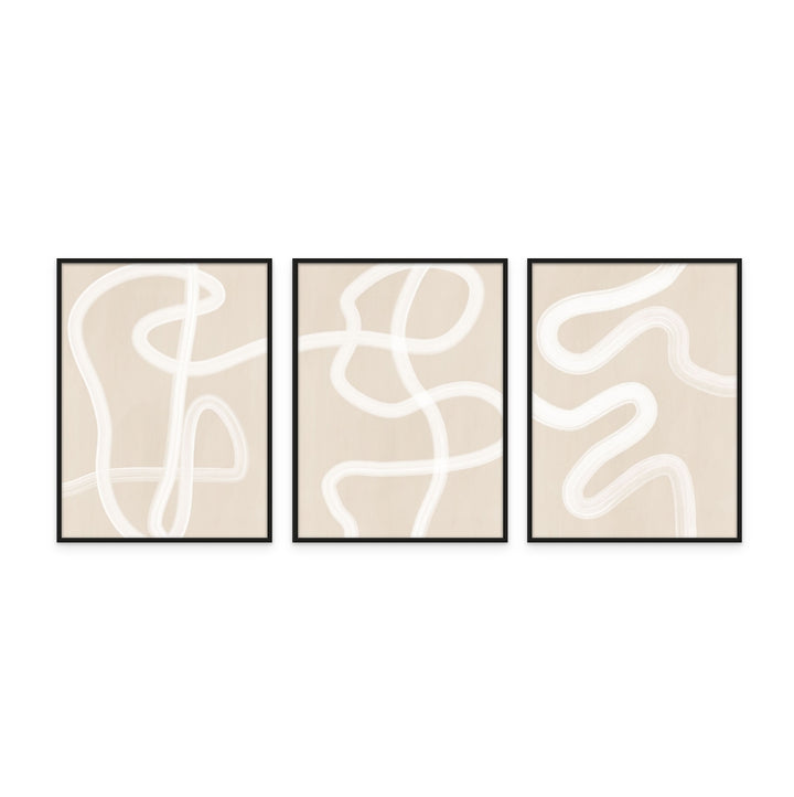 Set de cuadros "Beige One Line Drawing"