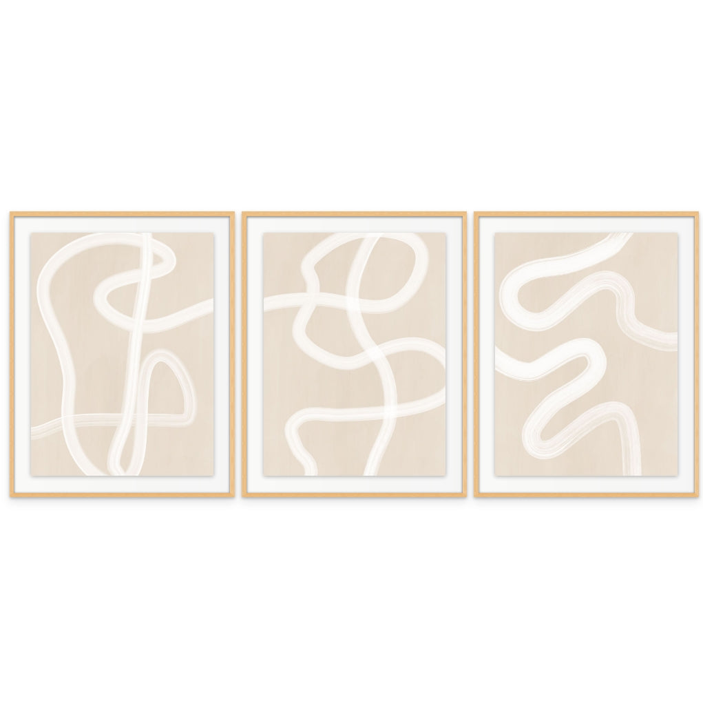 Set de cuadros "Beige One Line Drawing"