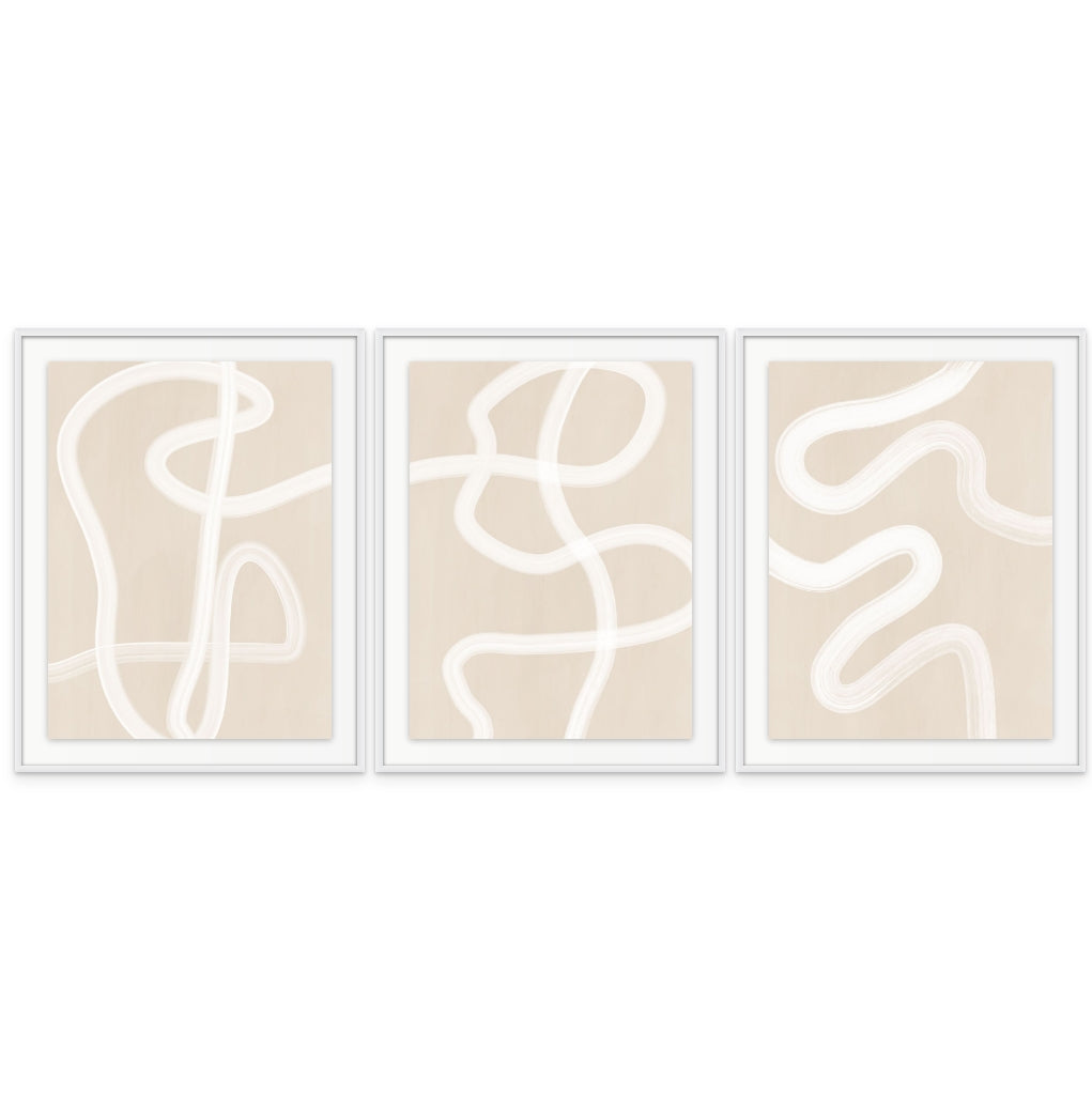 Set de cuadros "Beige One Line Drawing"