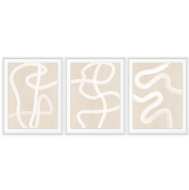 Set de cuadros "Beige One Line Drawing"