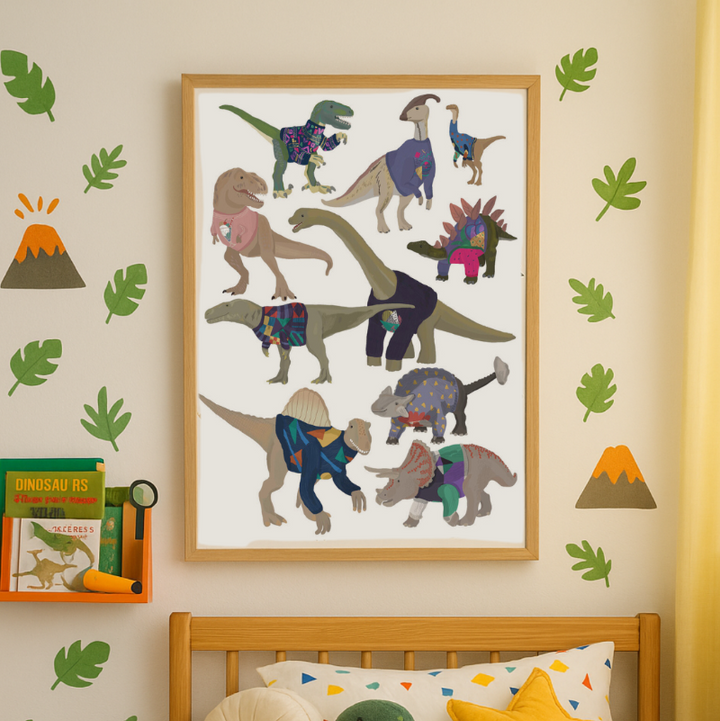 Cuadro "Dinosaurs In 80s Jumpers"