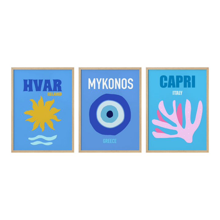 Set de cuadros "Mediterranean Getaways"