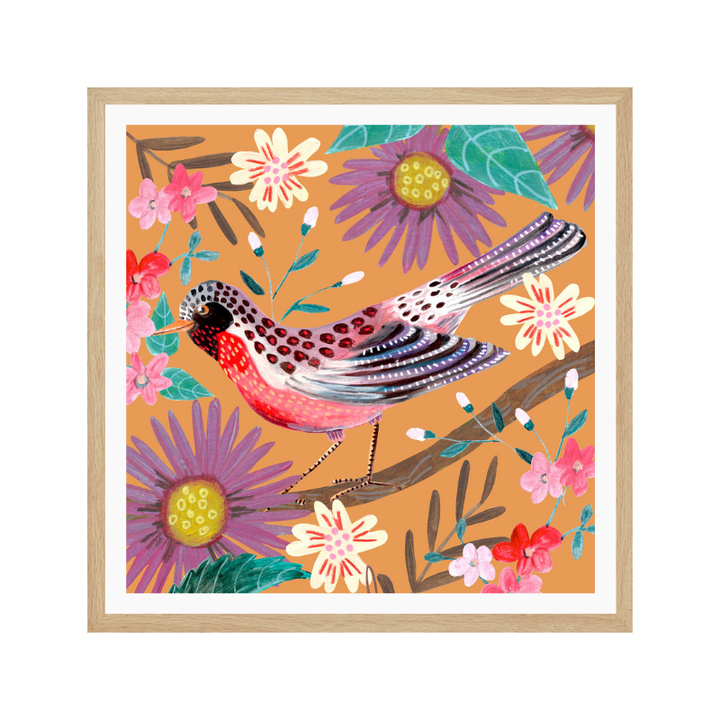 Cuadro "Bird and Flowers II"