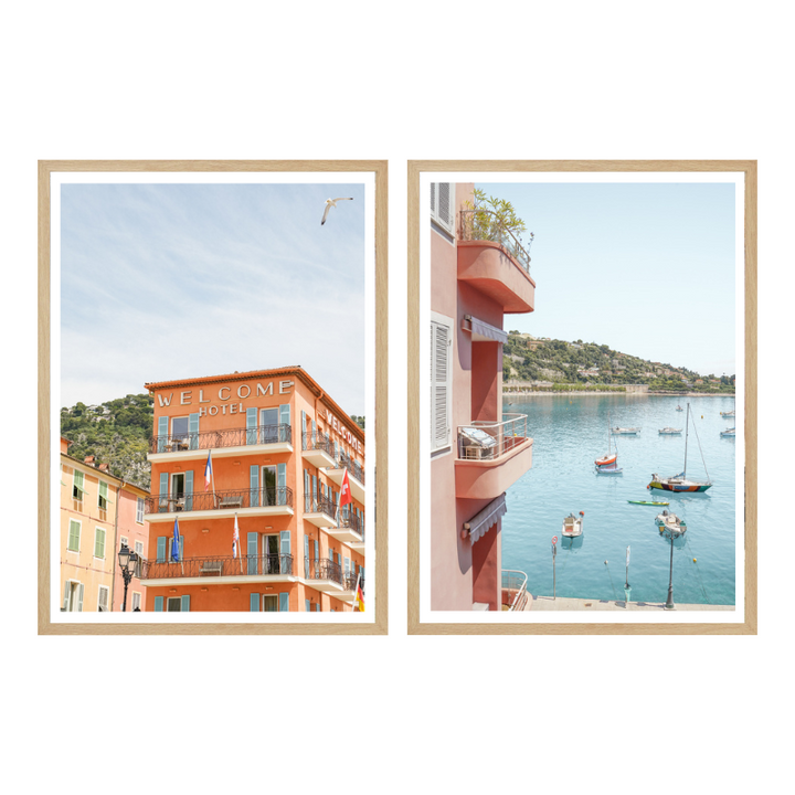 Set de cuadros "French Riviera Glow"