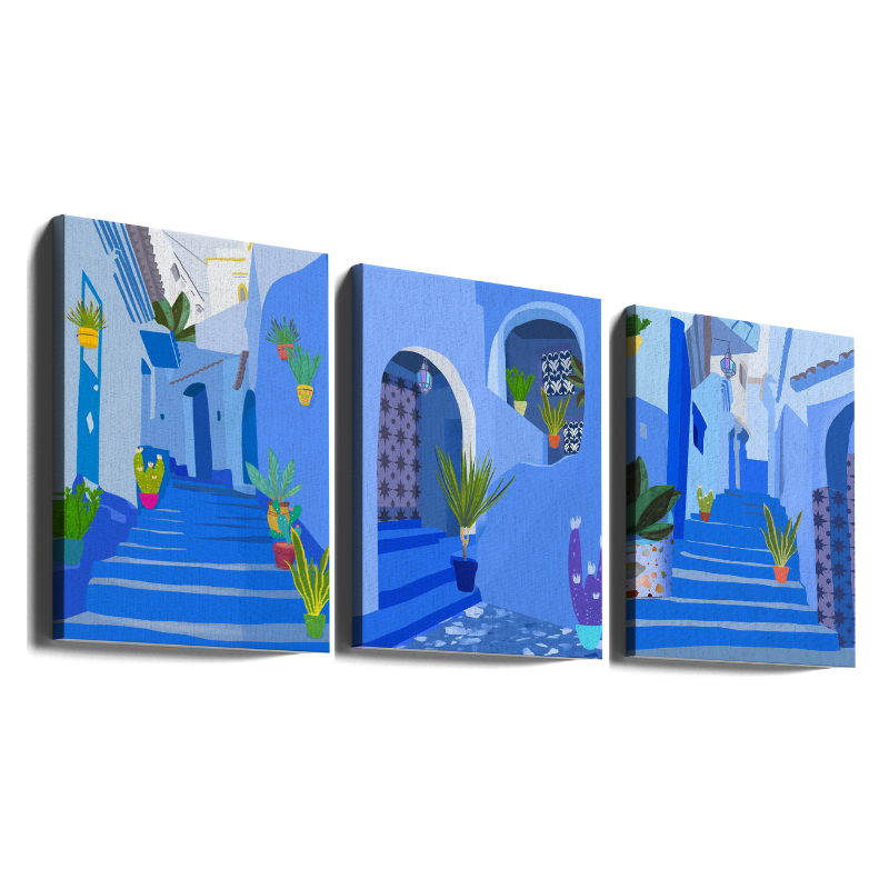 Set de cuadros "Blue city"