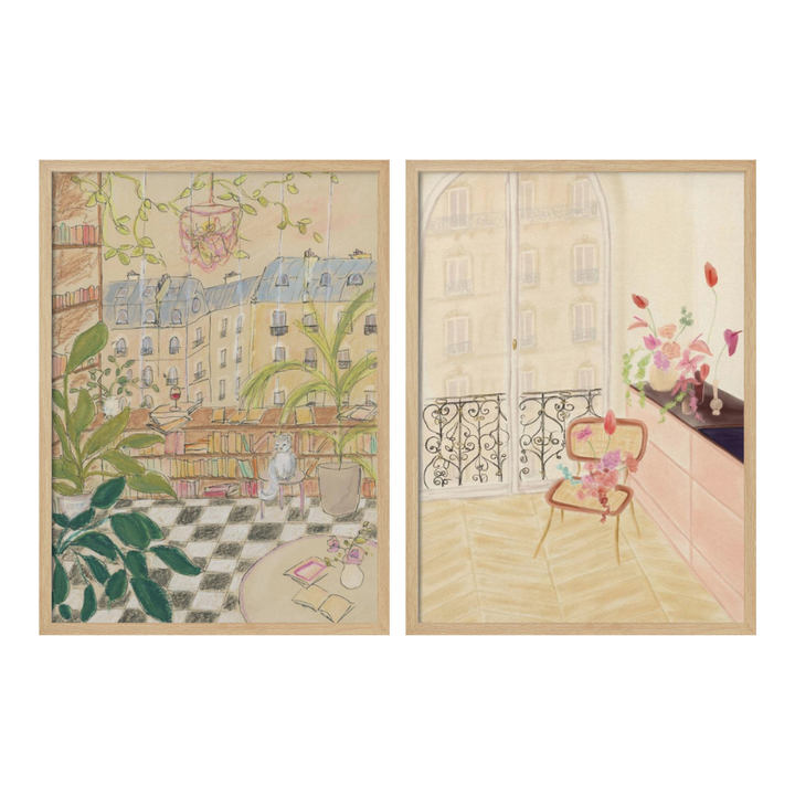 Set de cuadros "Parisian Reading Corners"