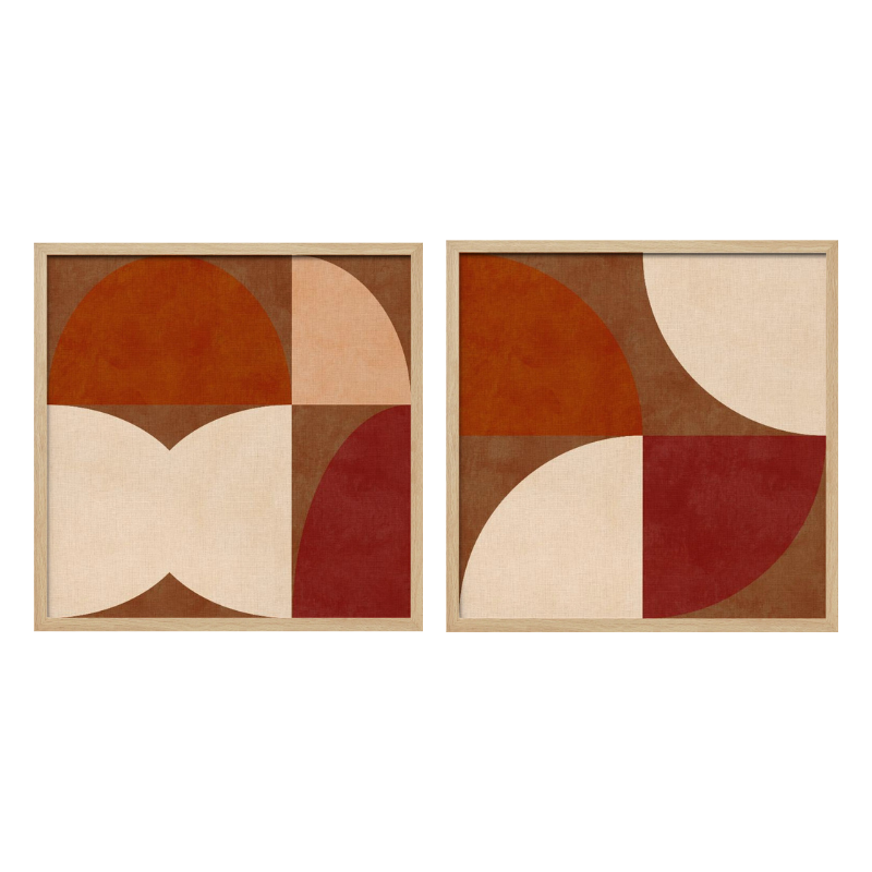 Set de cuadros "Autumn Mid Century Earthy"