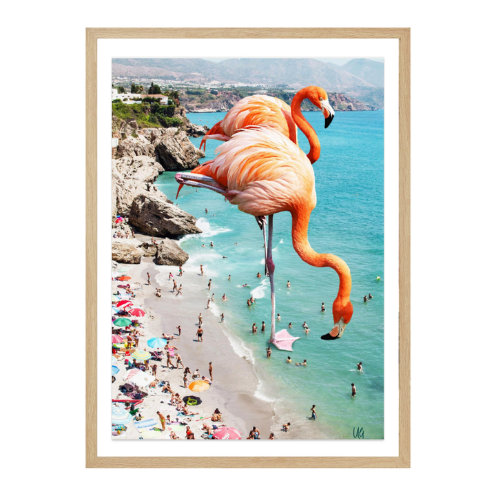 Cuadro "Flamingos On the Beach"