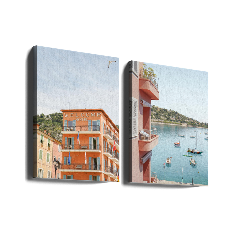 Set de cuadros "French Riviera Glow"