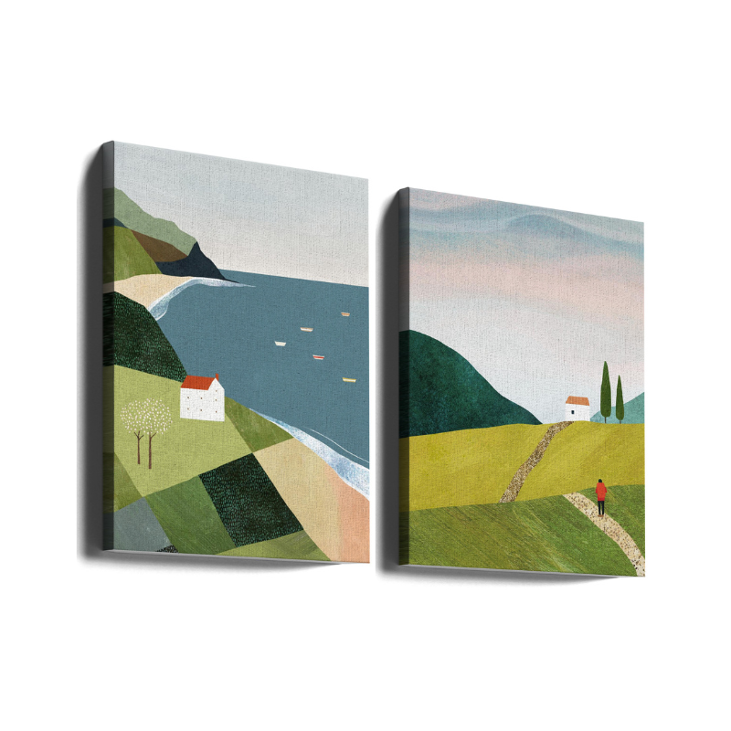 Set de cuadros "Fields and Shores"