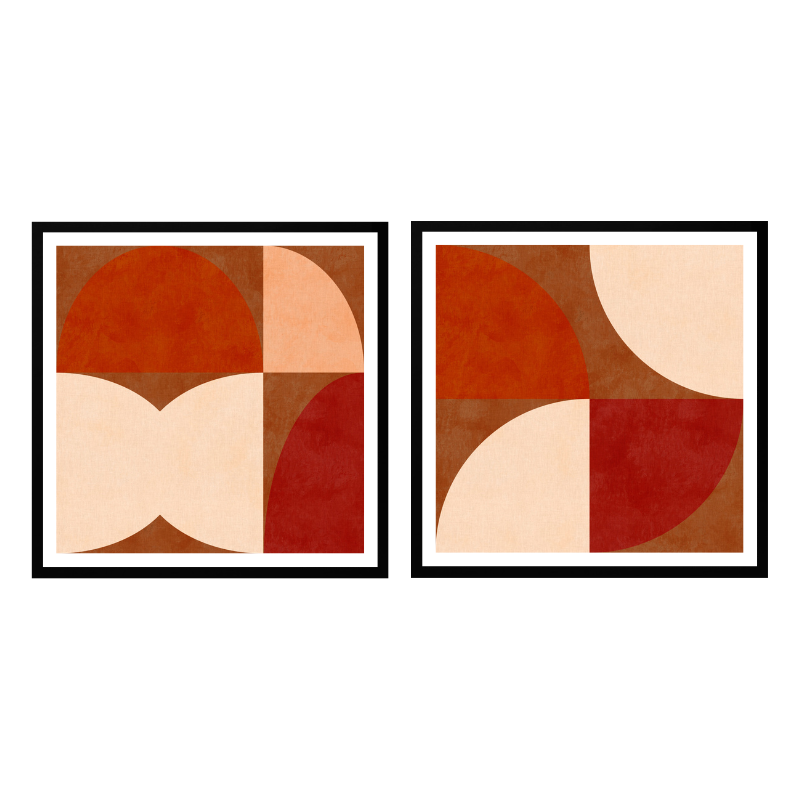 Set de cuadros "Autumn Mid Century Earthy"