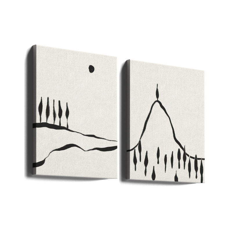 Set de cuadros "Minimal Line Landscape"