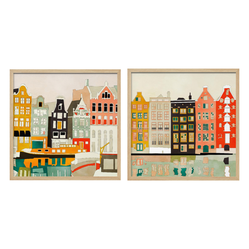 Set de cuadros "Amsterdam Houses"