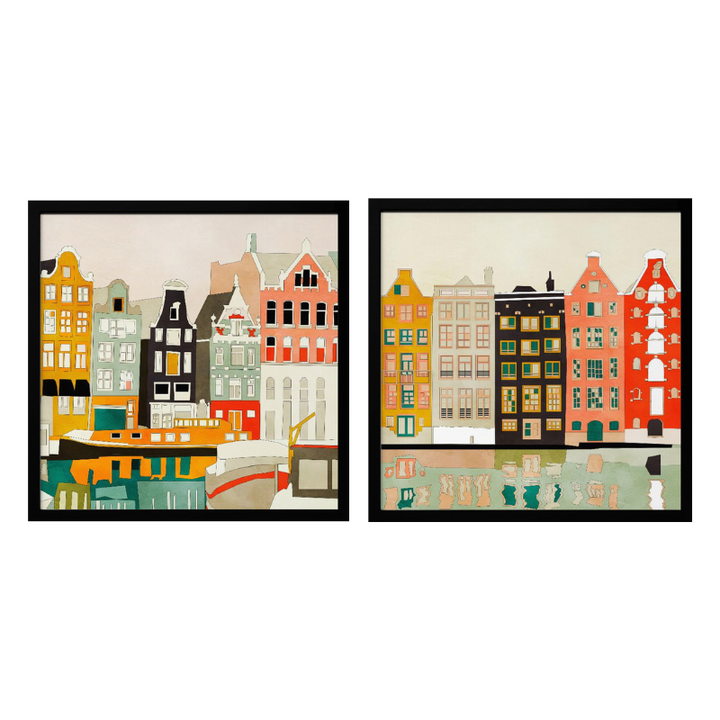 Set de cuadros "Amsterdam Houses"