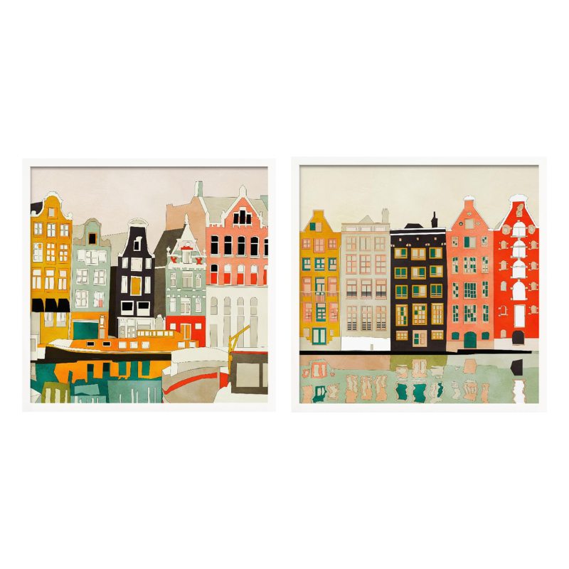 Set de cuadros "Amsterdam Houses"