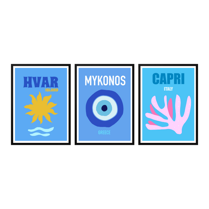 Set de cuadros "Mediterranean Getaways"