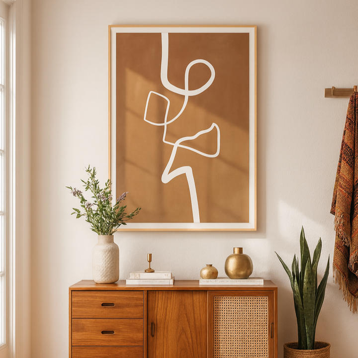 Cuadro "Brown Single Line"