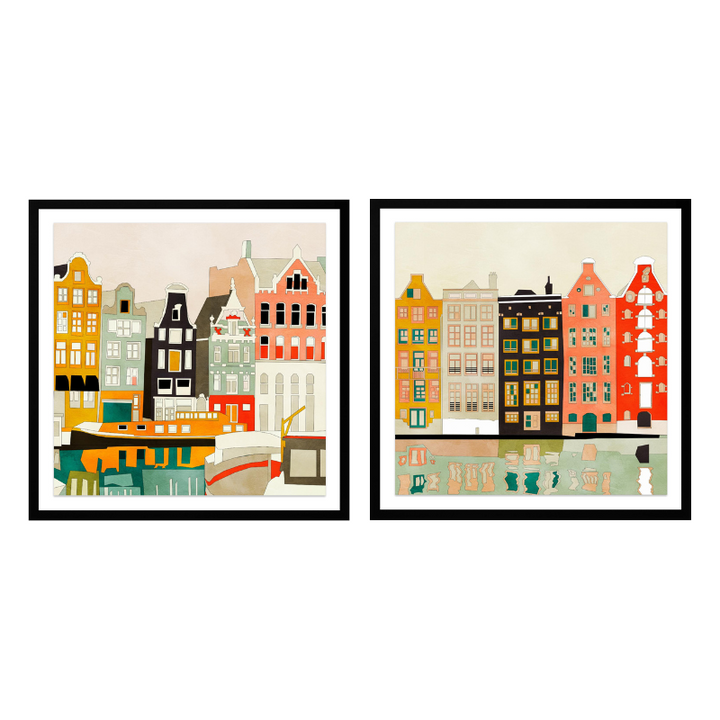Set de cuadros "Amsterdam Houses"
