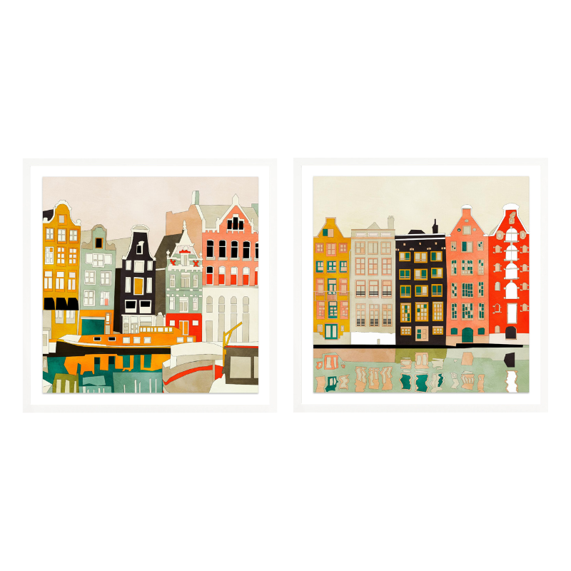 Set de cuadros "Amsterdam Houses"