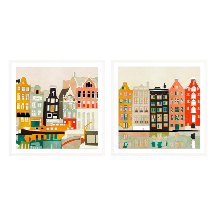 Set de cuadros "Amsterdam Houses"