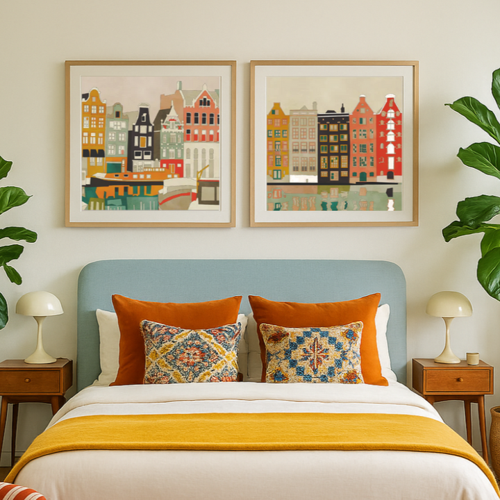 Cuadro "Amsterdam houses with ships"