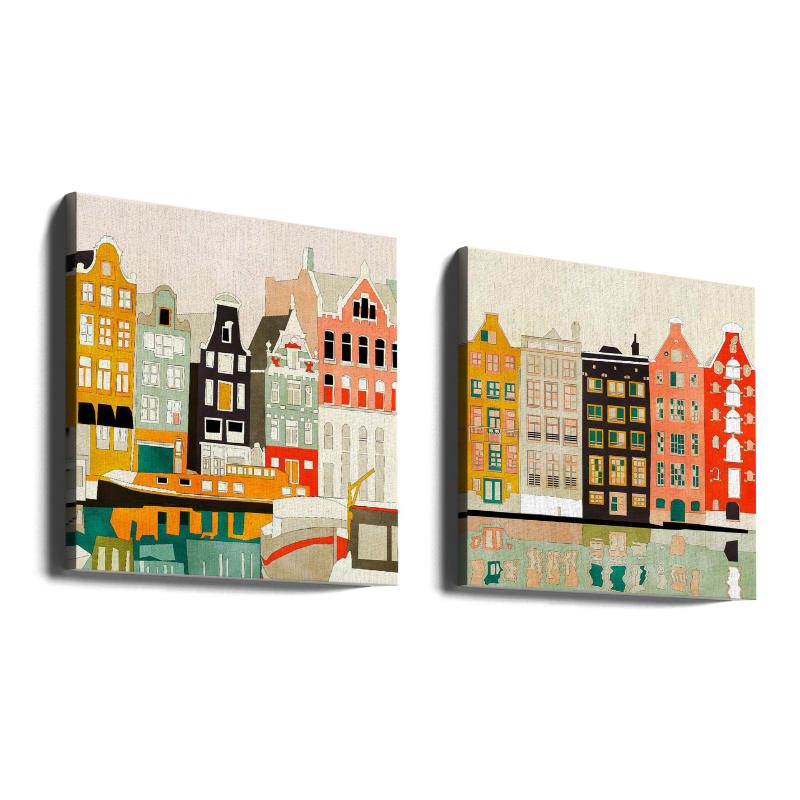 Set de cuadros "Amsterdam Houses"