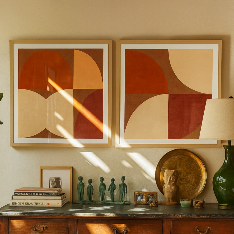 Set de cuadros "Autumn Mid Century Earthy"